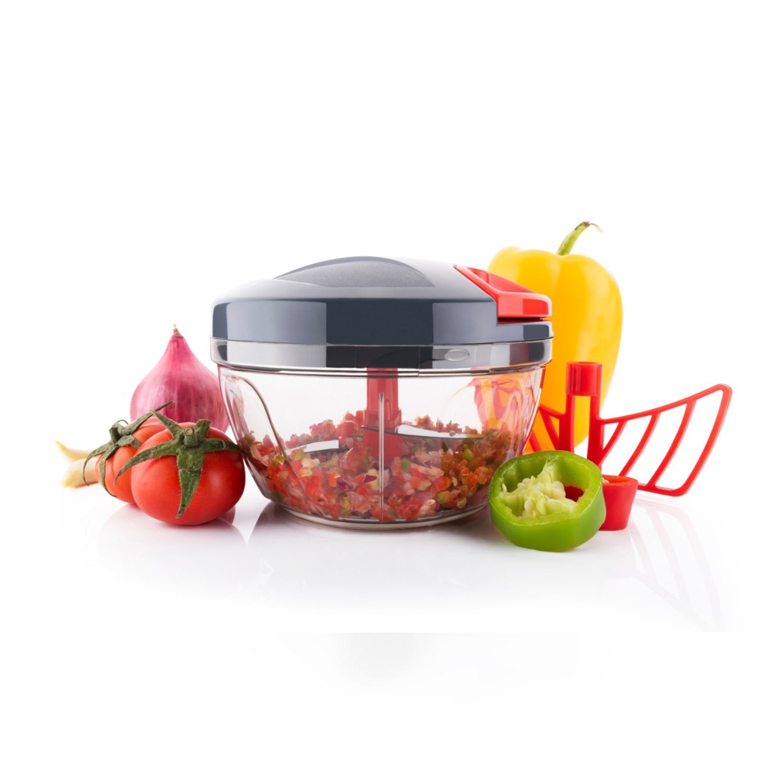 1178 Manual Compact & Powerful Hand Held Vegetable Food Chopper (450Ml) - SkyShopy 1178 Manual Compact & Powerful Hand Held Vegetable Food Chopper (450Ml) - SkyShopy